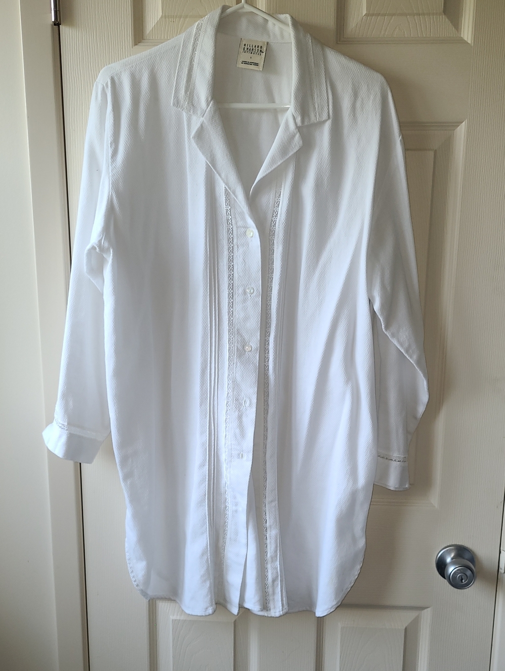 COTTON Hillard & Hanson White Long-Sleeve Dress Shirt with Pin-Tuck Placket
